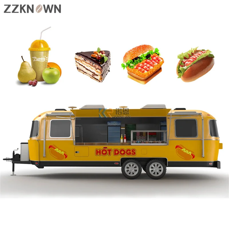 Accetta Personalizza Il Carrello Del Caffè Del Gelato Vintage Pizza Che Vende Camion Retro Food Bar Street Mobile Airstream Food Trailer Con Dot