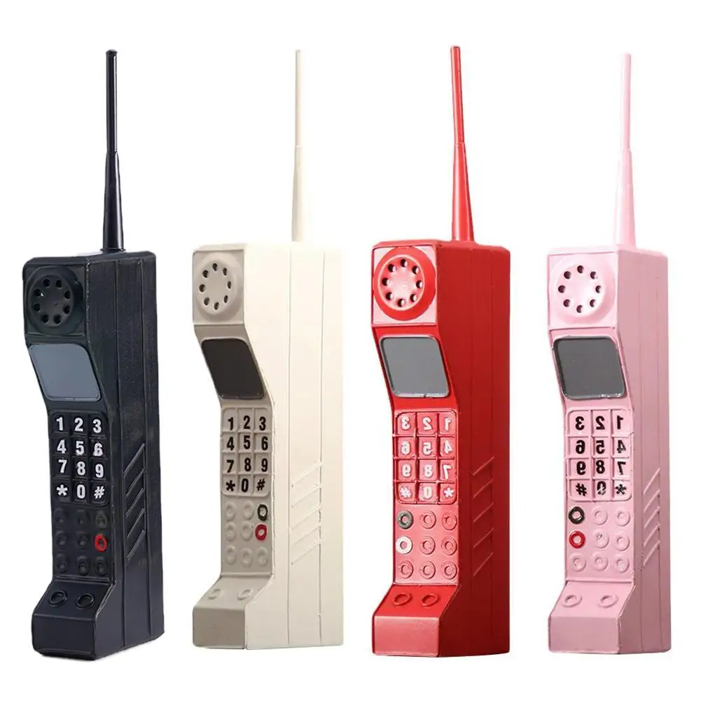Bar Retro Phone Model Metal Vintage Classic Brick Cell Phone Decoration Crafts Old Fashioned Mobile Phone Photography Puntelli