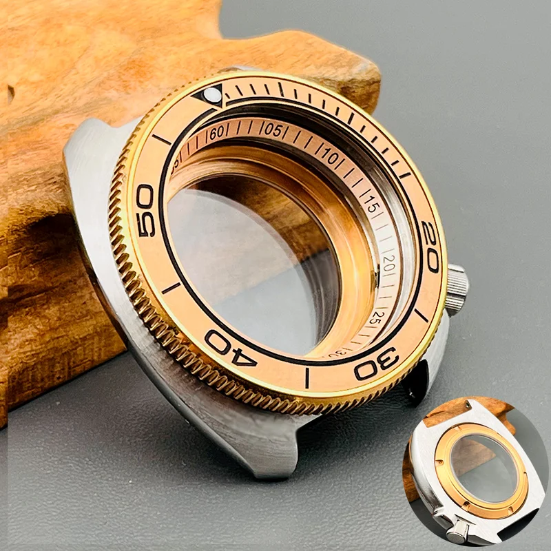 Rose-Gold Mod Seiko Skx 6105 Turtle Sostituisci La Custodia Nh35 Si Adatta Alle Custodie Per Orologi In Vetro Zaffiro Con Movimento Automatico Nh35 Nh
