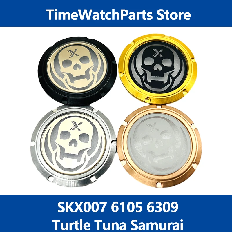 Cassa Dell'Orologio Con Teschio Trasparente Per Seiko Turtle 6105 Tonno Can Samurai Skx007 Srpd Cassa Dell'Orologio Dive Watch Cover Posteriore Parti 