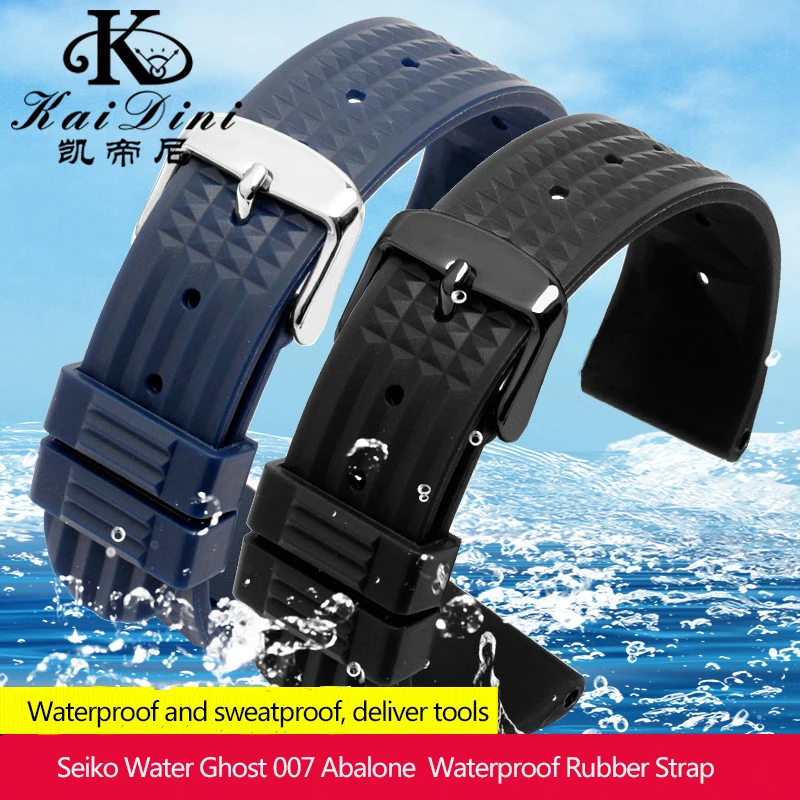 Cinturino In Silicone Per Sharkey Seiko Mm300 Sbdx001/012/01 6105 Cinturino Sportivo Impermeabile In Gomma Morbida Waffle 20Mm 22Mm Sostituisci Cintur