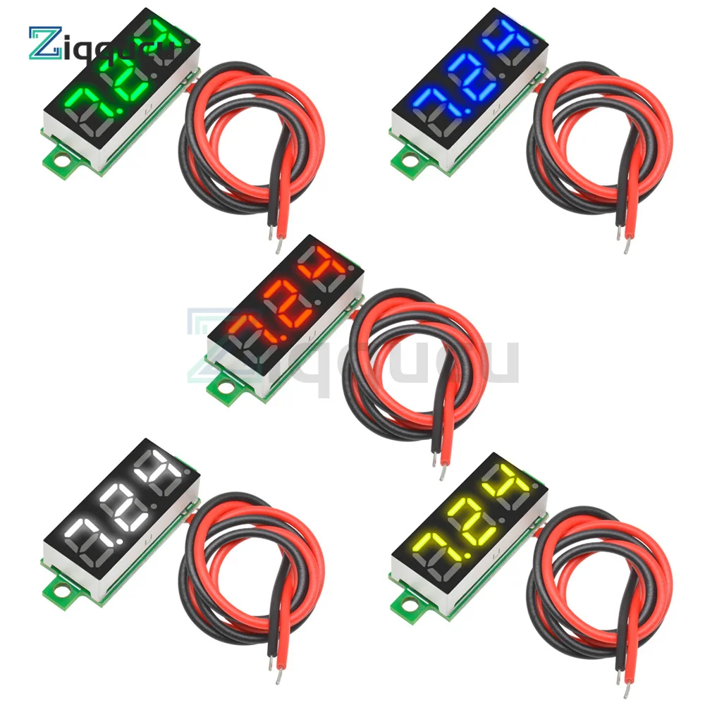 0.28 "Mini Voltmetro Led Digit Tube Voltmetro Voltmetro Panel Tester Detector 2 Fili 5 Colori Disponibili Dc 5 -12V