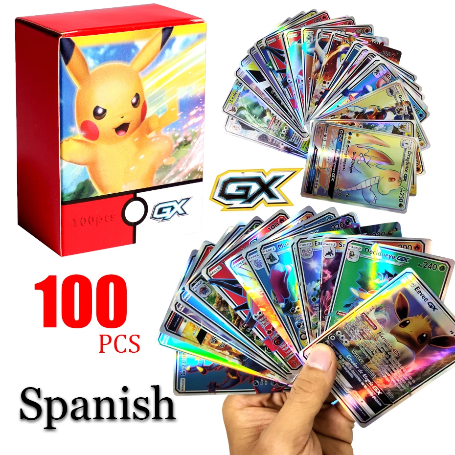 2024 Carte Pokemon Spagnole Brillanti Cartas Pokemon Game Tag Team Vmax Gx V Battle Carte Trading Bambini Collezione Giocattoli Regali