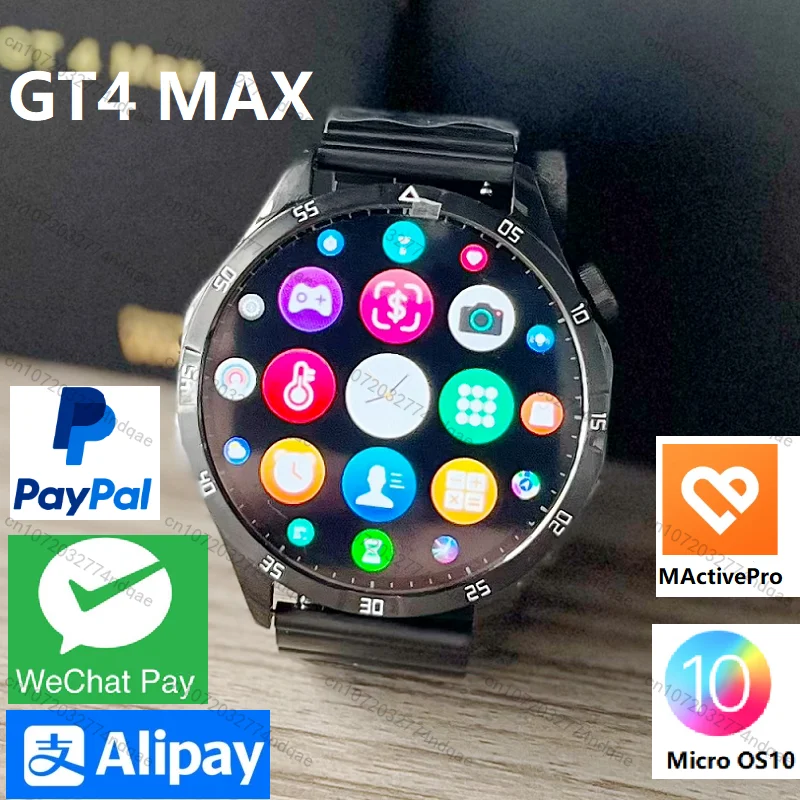 Wearmax Os 10 Smartwach Gt4 Max 1.51 "Ips Bt Calling Waterproof Ip68 Alipay Paypal Pagamento Per Huawei Coreano Giapponese 2023 Uomini