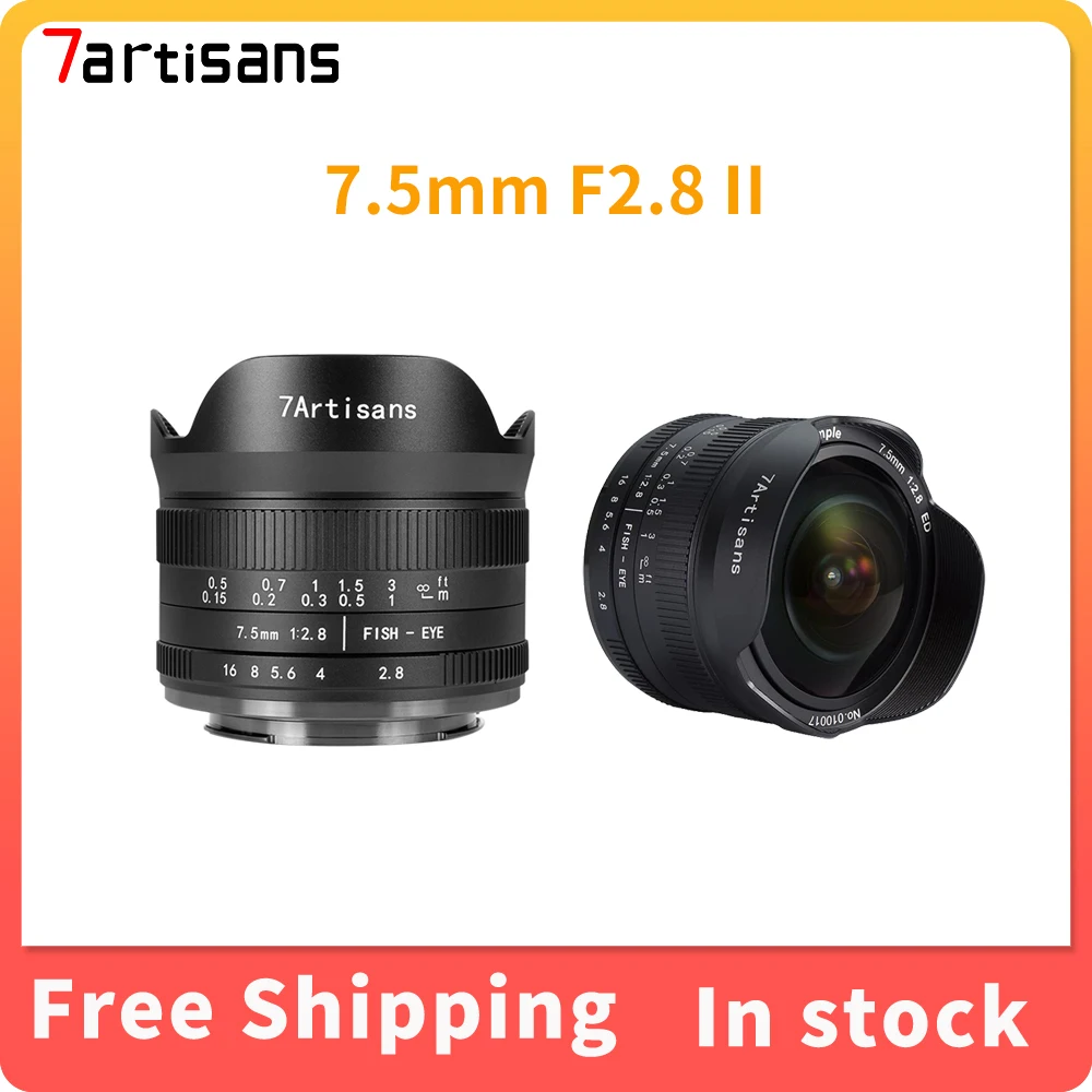 7 Artigiani 7.5Mm F2.8 Ii Obiettivo Fisheye Ultra Grandangolare Per Sony E Canon Eos-M M50 Canon Rf Fuji Xf Nikon Z Micro M4/3