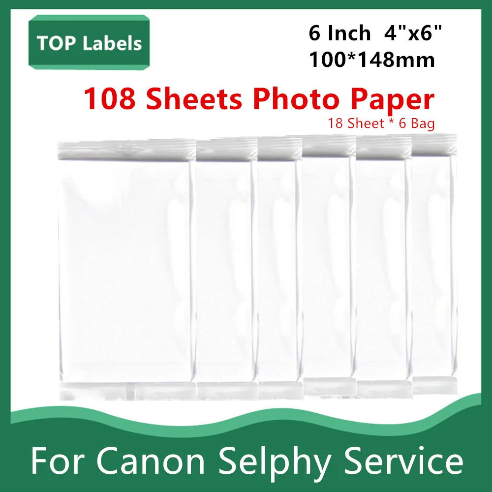 Set Di Inchiostro E Carta A Colori Da 6 "Compatibile Per Stampante Fotografica Canon Selphy Cp1200 Cp1300 Cp910 Cp900 Kp 108In Kp-36In Kp-108In Kp-36I