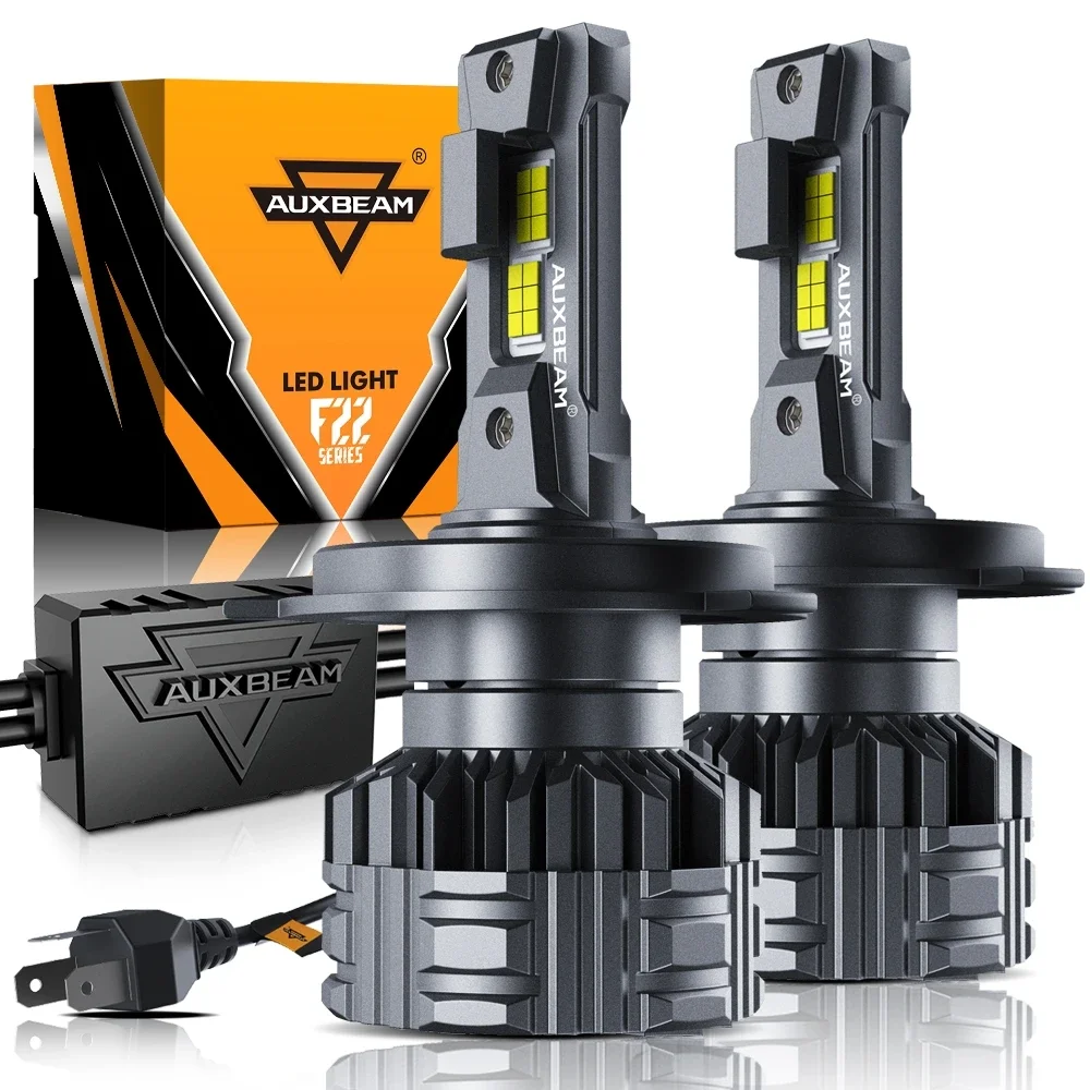 Lampadine Per Fari A Led Auxbeam 110W H4 H7 H11 9005 9006 9007 Lampadine A Led Integrate Can-Bus Ad Alta Luminosità 24000Lm 6500K Serie F22
