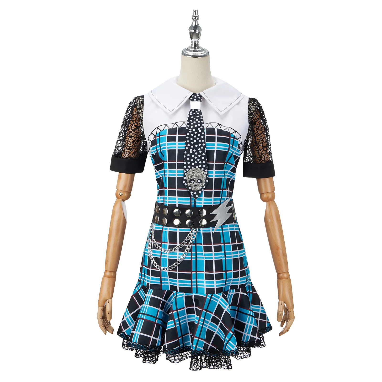 Monster High Franky Stein Costume Cosplay Womens Halloween Carnival Roleplay Blue Dress