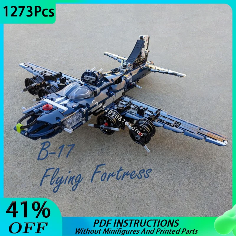 Moc Wwii B-17 Flying Fortress Fighter Military Aircraft Soldier Model Building Blocks Fai Da Te 42154-B Assemblare Mattoni Giocattoli Regali Per Bambi