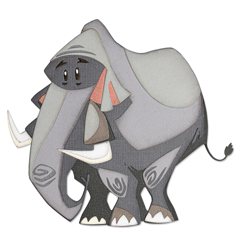 2023 New Hot Elephant Metal Cutting Dies Stencil E Scrapbooking Paper Per Animal Foil Die Cut Crafts Supplies Set No Timbri