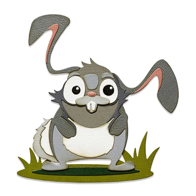 2023 New Animal Rabbit Metal Cutting Dies Spring Grass E Easter Bunny Die Scrapbooking Per Crafts Card Making No Timbri Set