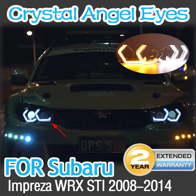 Bianco E Giallo M4 Style Led Headlight Angel Eyes Lampadina Halo Ring Lamp Per Subaru Impreza Wrx Sti 2008-2014 Crystal Angel Eye Kit