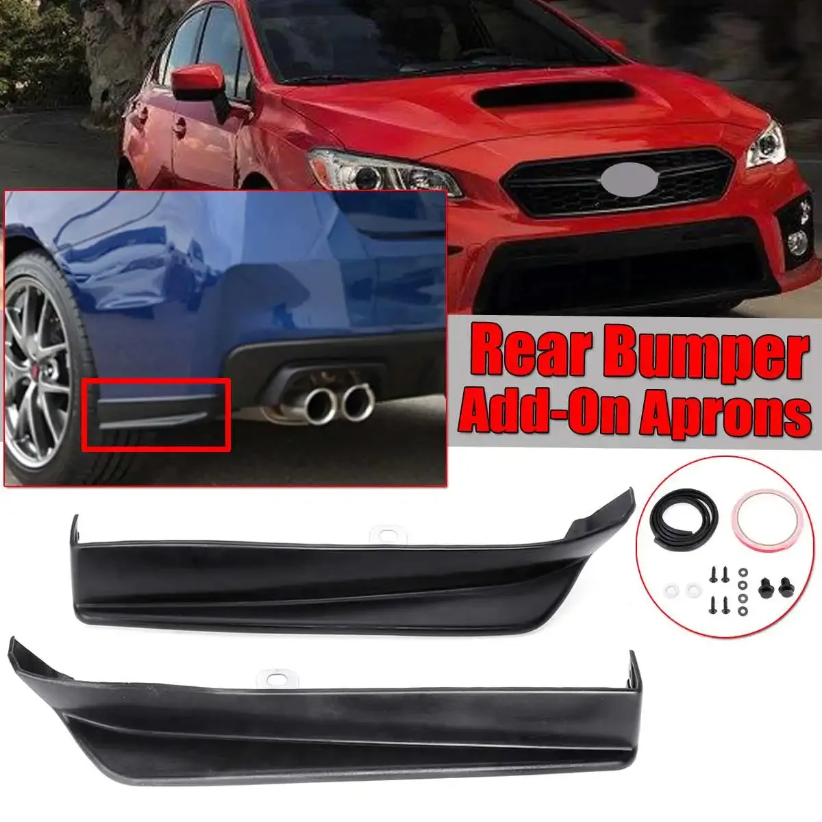 A Pair Car Rear Bumper Splitter Lip Diffusore Protezione Cap Add-On Grembiuli Protezione Per Subaru Impreza Wrx Sti 2015-2018