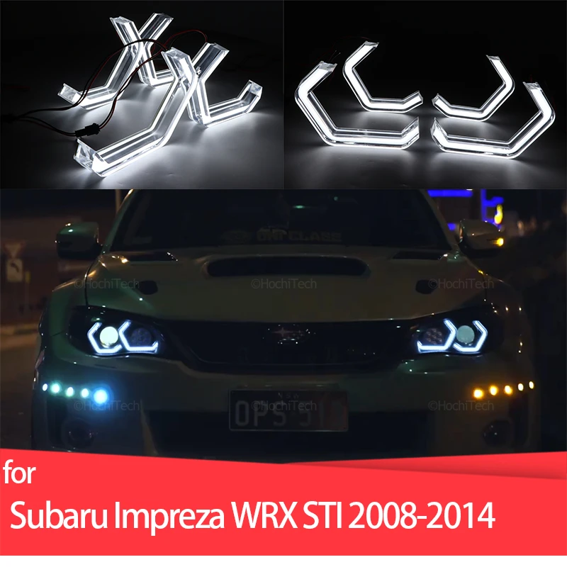 For Subaru Impreza Wrx Sti 2008-2014 Car Accessories M4 Iconic Style Led Crystal Angel Eye Kit Eyes Kits