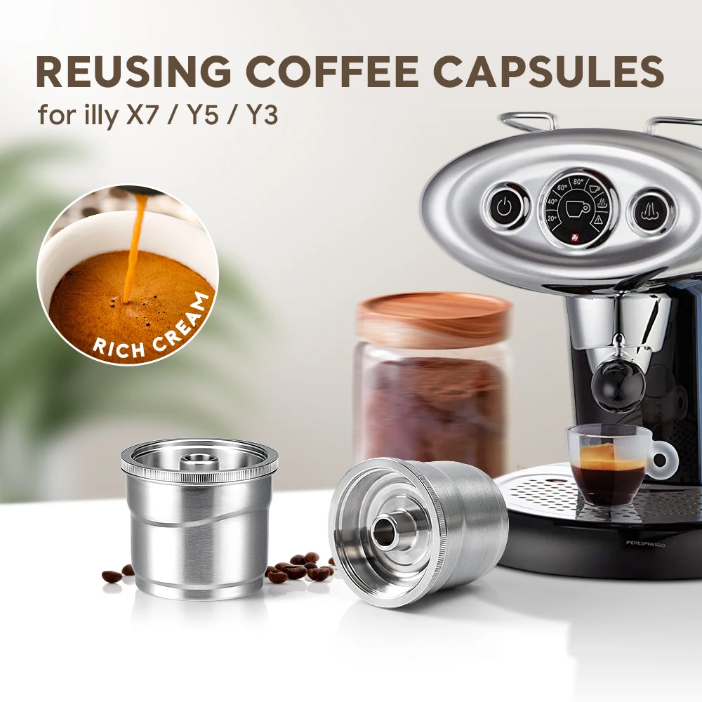 Capsula Di Caffè Riutilizzabile Illy 304 Compatibilità Crema Ricca In Acciaio Inossidabile Illy X7,Illy Y3,Illy Y5 Icafilas