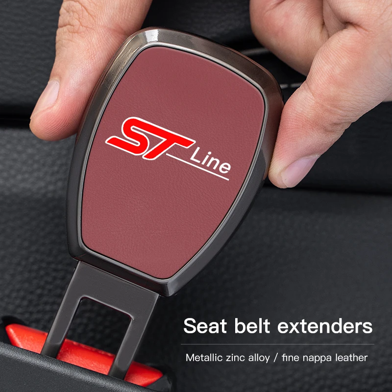 Car New Seat Belt Clip Extender Safety Belt Lock Buckle Plug Per St Line Ford Focus Kuga Fiesta Mk7 Ranger Max F150 Mk3 Puma