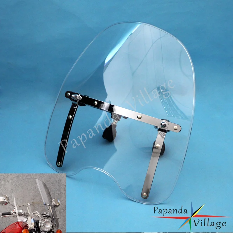 Parabrezza Deflettore Parabrezza Moto Trasparente Universale Per Honda Shadow Aero 1100 Ace 750 Yamaha V Star 650 Harley Cruiser