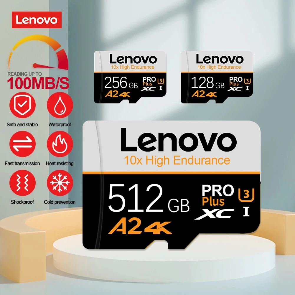 Lenovo Extreme 256Gb Micro Tf/Sd Card 1Tb 2Tb Classe 10 Scheda Di Memoria A2 Ad Alta Velocità 128Gb Tf Card 32Gb 64Gb Adattatore Tablet Android