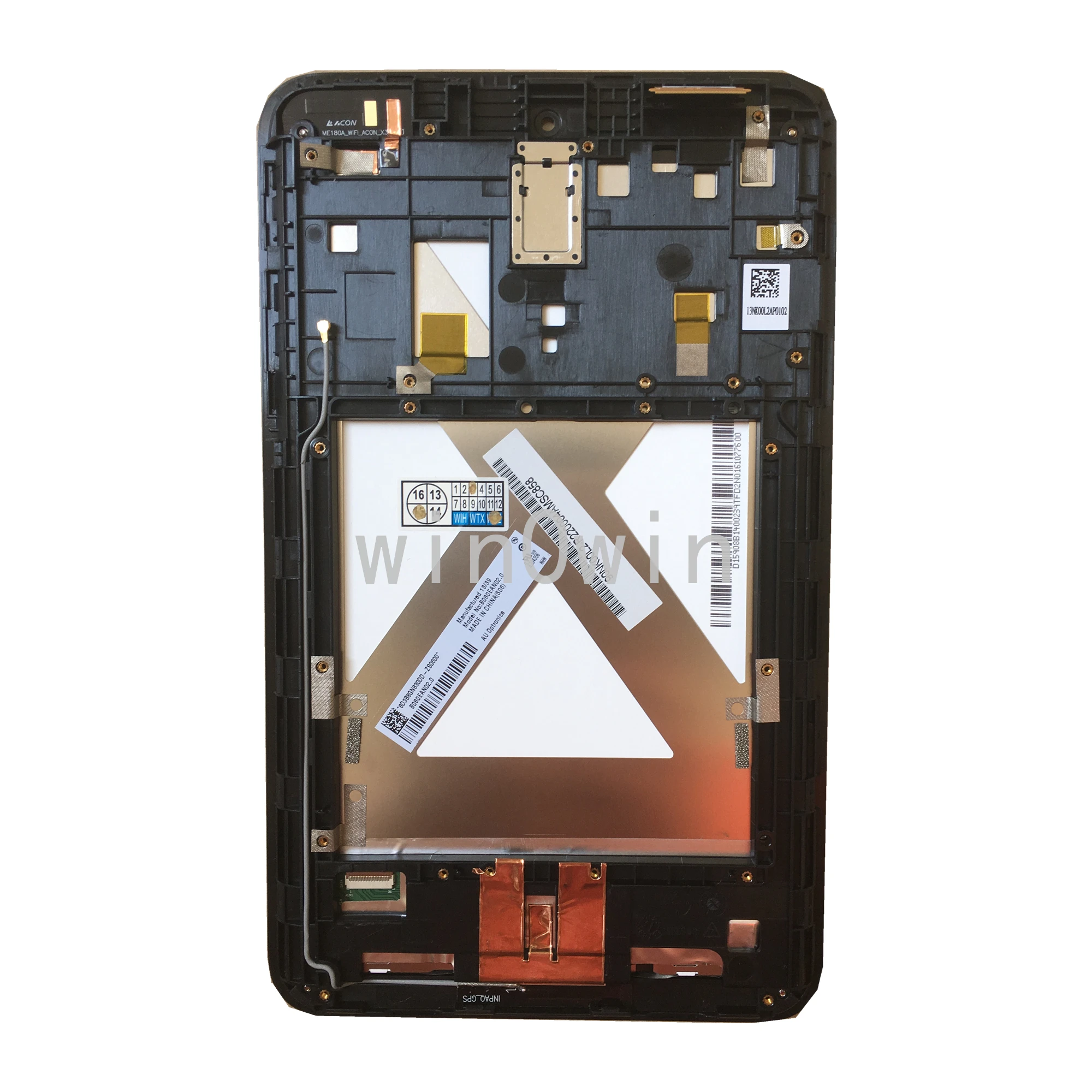 Lcd Led Panel Touch Screen Digitizer Assembly Con Cornice Black B080Ean02.0 Per Asus Memo Pad 8 Me180 Me180A K00L Tablet