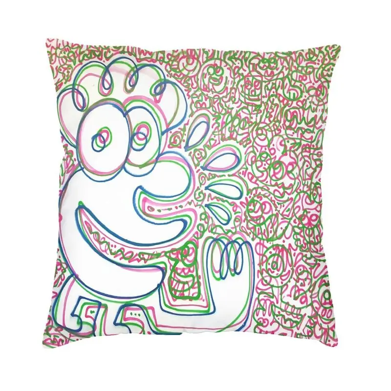 Fashion Mr Doodle Frenic Face Cushion Covers Freehand Graffiti Artist Federa Per Divano Federa Quadrata Decorativa Per La Casa