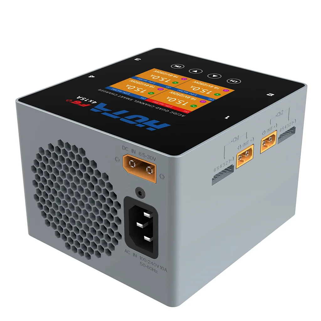 Hota F6 1000W 15 Ax4 Quad-Channel Smart Charger Lipo Liion Nimh Lipo Battery Balance Charger Usb-A Type-C Per Rc Fpv Drone