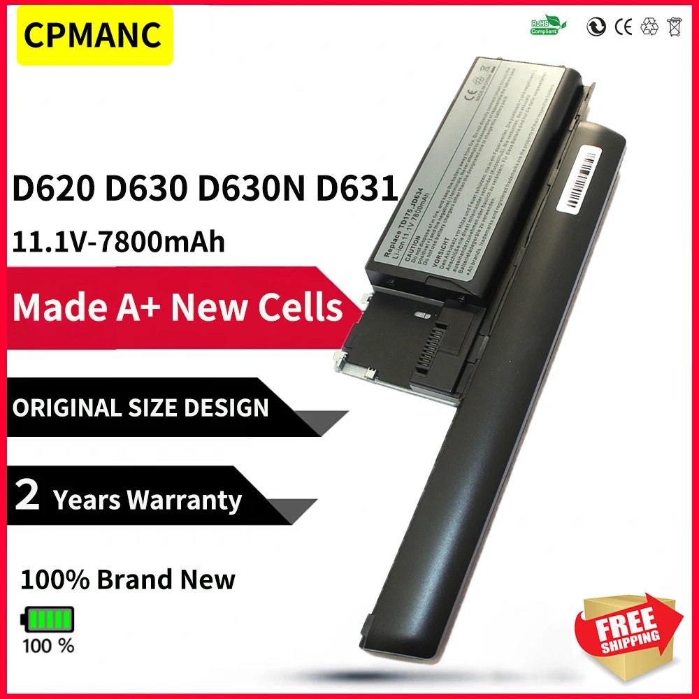 Cpmanc 9 Celle Nuova Batteria Per Laptop Per Dell Latitude D620 D630 D630C D631 D630 Uma D630 Atg D630 Xfr D620 Atg Precision M2300