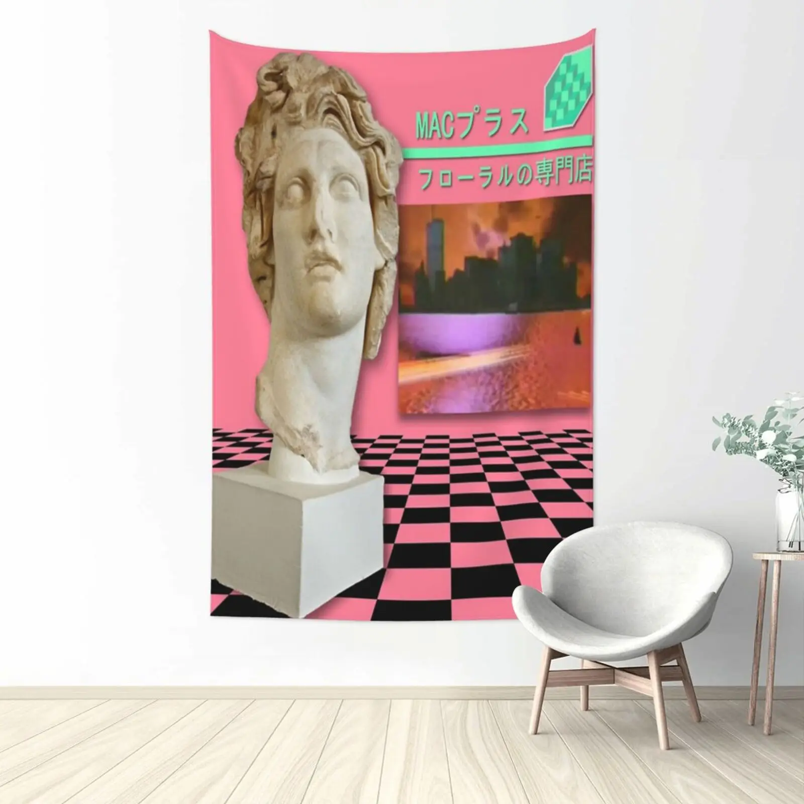 Macintosh Plus Vaporwave Astrology Gobelin Arazzo Verticale