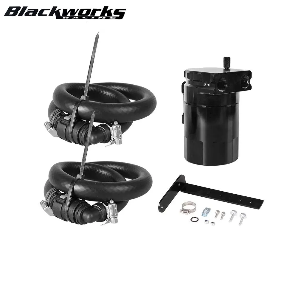 New Aluminium Alloy Oil Catch Can Reservoir Tank  Decorative Accessories Auto Parts Black Oil Pot With Tube And Bracket