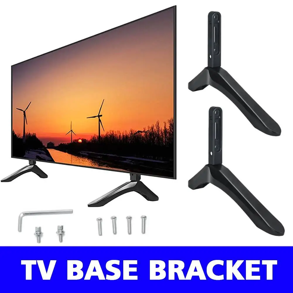 Supporto Base Per Supporto Tv Universale In Alluminio Da 2 Pezzi Per Samsung Per Vizio Per Supporto Da Tavolo Per Staffa Tv Nera Per Tv Lcd Sony