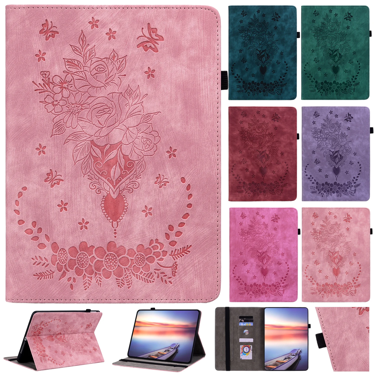 Custodia In Rilievo Per Amazon Kindle Fire Hd10 2019 2017 Fire 7 2022 Kpw5 Hd10 Plus 2021 Hd8 2022 2020 2017 Supporto Flip Tablet Cover