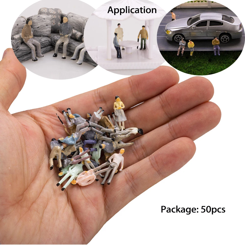 Scala 1:100 Figure In Miniatura Model People For Ho Railway Train Building Architecture Scene Layout Diorama Kit 50 Pezzi