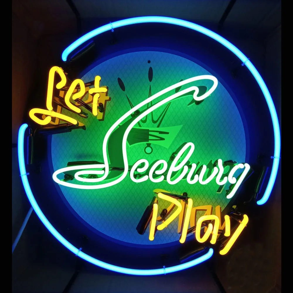 Let Seeburg Play Jukebox Insegna Di Luce Al Neon Bordo Stampato Display A Tubo Di Vetro Reale Fatto A Mano Personalizzato Pubblicizza La Decorazione D
