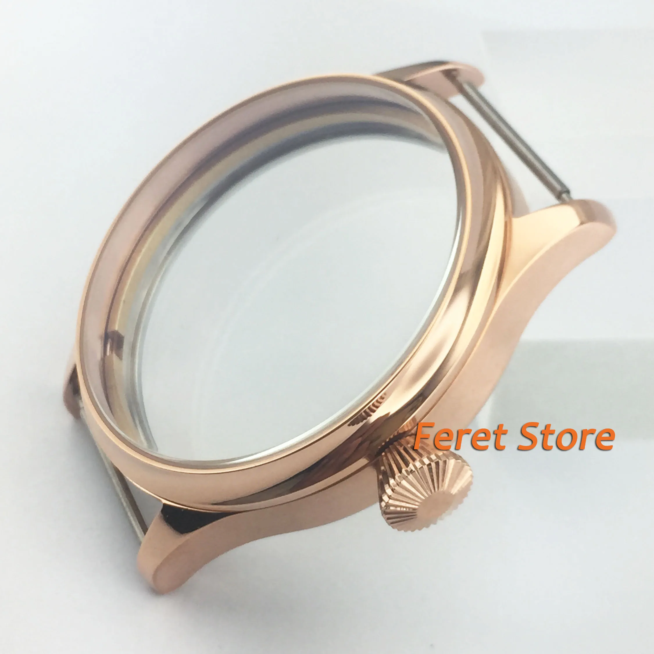 42 Millimetri In Oro Placcato Watch Case Fit Eta 6497 6498 Carica Manuale Movimento P53
