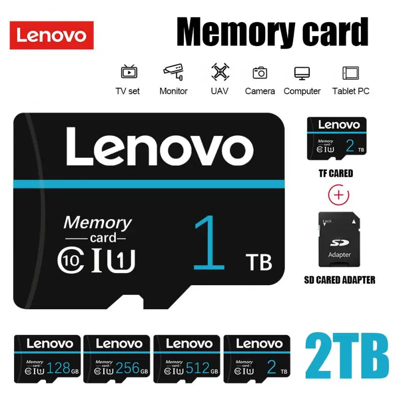 Nuovo Lenovo 1Tb Classe 10 Micro Tf/Sd Card 128Gb Memory Card Micro Mini Tf Sd Card 64Gb Tf Sd Card Per Smartphone Switch Drone