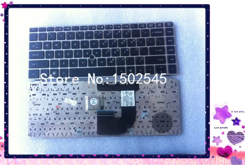 Spedizione Gratuita Tastiera Del Computer Portatile Genuino Per Hp Elitebook 8460 P 8470 P Us Keyboard Silver Frame Con Le Dita 635768-001