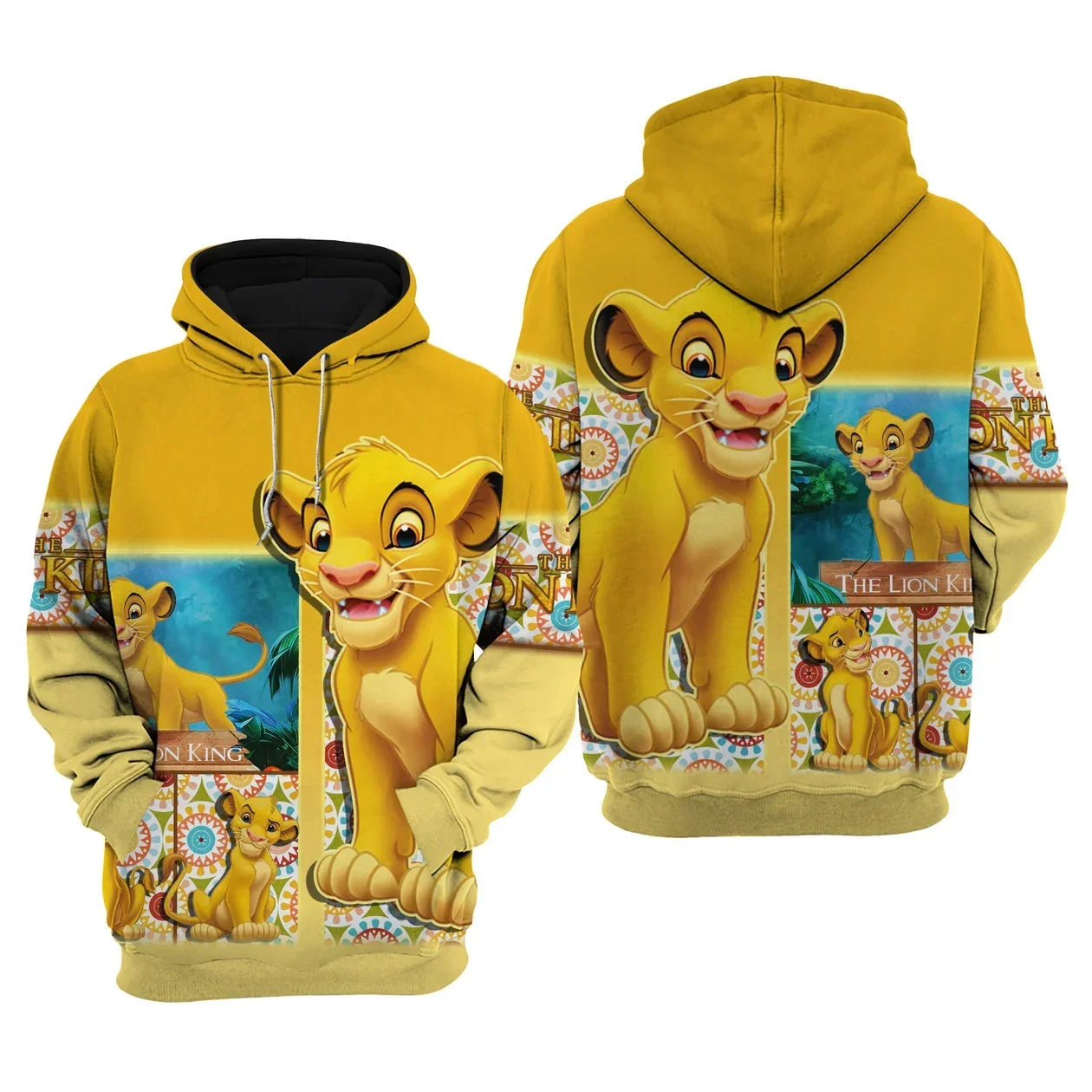 Simba Lion King 3D Felpa Con Cappuccio Cartoon The Lion King Disney Over Print 3D Zip Hoodie