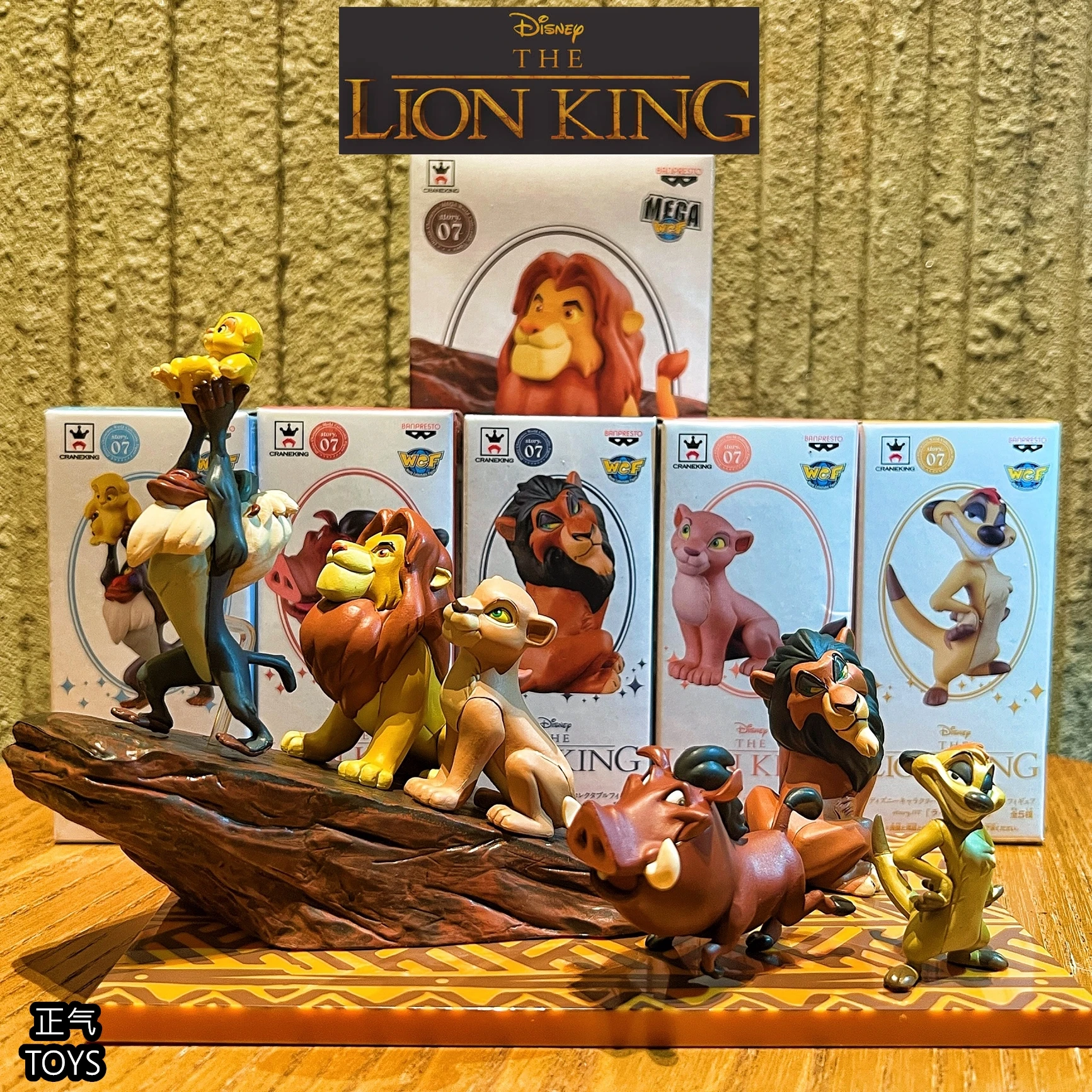 Disney Wcf Original The Lion King Classic Kawaii Anime Simba Timon Pumbaa Figure Statue Model Collection Decorazione Giocattolo Regali