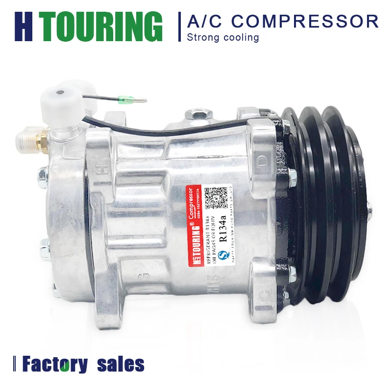Compressore Auto Ac Sanden Sd7H15 Per Compressore Aria Condizionata Jaguar Xj40 1990- Or/Vt 12V 2Ga