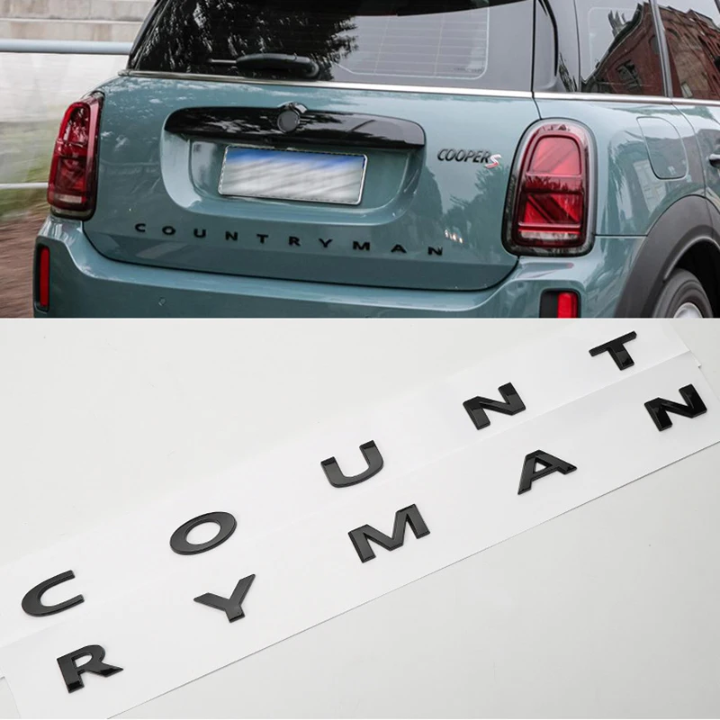 3D Abs Black Clubman Logo Countryman Emblem Letters Sticker Car Trunk Badge Per Mini Cooper S Countryman R60 F60 Accessori