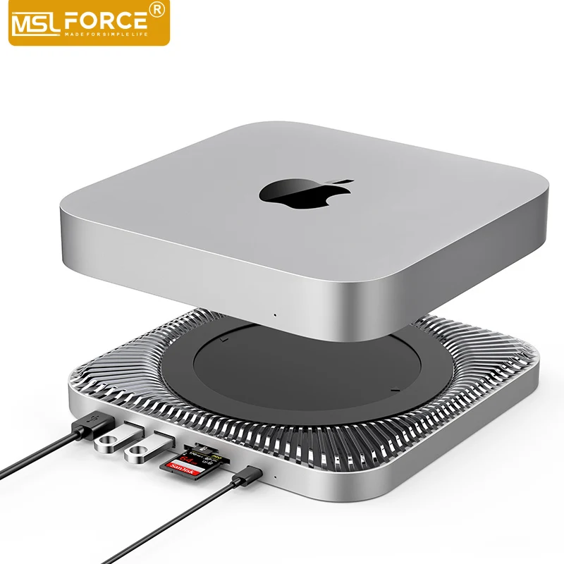 Supporto Per Docking Station Mac Mini M1 Hdd Ssd Dock Usb Disco Rigido Esterno Per Hub Usb C Multiporta Sata Apple Da 2.5 Pollici Con Auto Sd/Tf