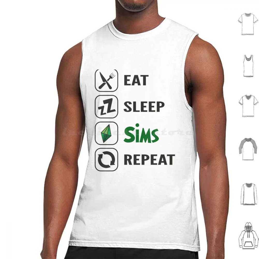 Eat Sleep Sims Ripeti The Sims Canotte Gilet Senza Maniche Sims The Sims Sims 4 The Sims 4 Sims 3 Plumbob Sims 2 The Sims 3