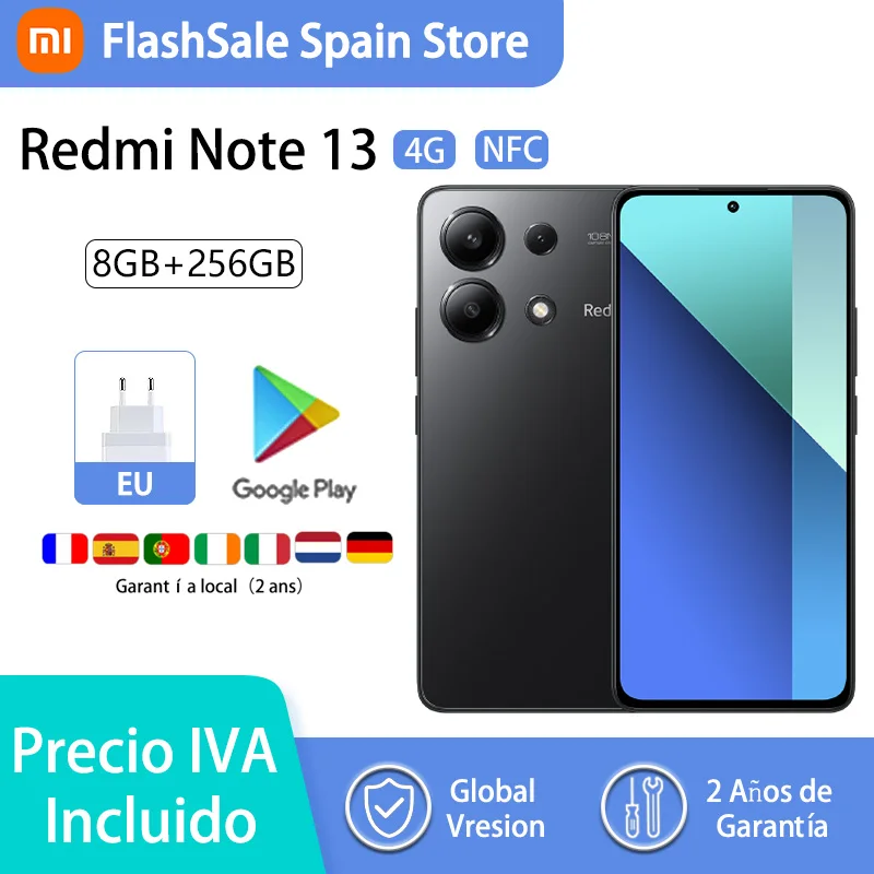 Xiaomi Redmi Note 13 4G, Teléfonos Inteligentes, Nfc, Display Fhd + Amoled 120Hz, Fotocamera Da 108 Mp, Ricarica Da 33 W, 5000 Mah, Versione Globale