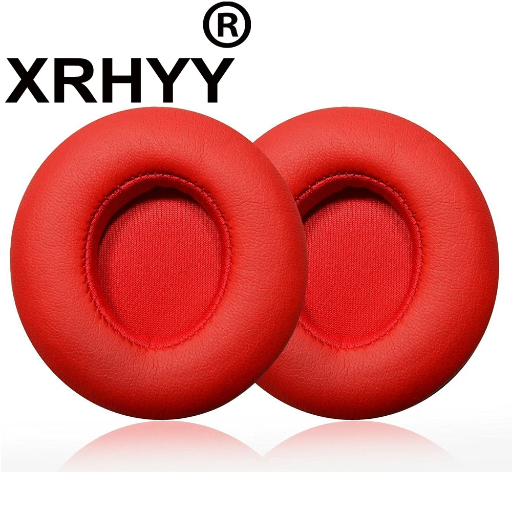 Xrhyy Red Leather Cover Di Ricambio Ear Pad Cuscino Per Beats By Dr. Dre Solo 2.0 Solo2 Cuffie Cablate (Non Adatta Wireless)