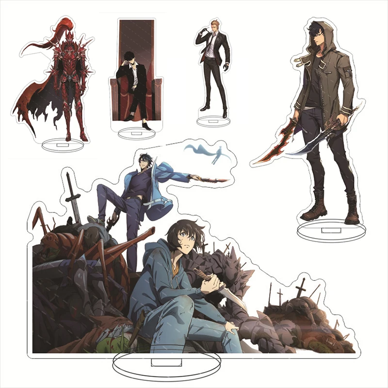 Anime Solo Livellamento Supporto Acrilico Sung Jin Woo Sung Jin Ah Yoo Jin Ho Action Figures Scrivania Modello Piatto Giocattoli Decorazioni Per La St
