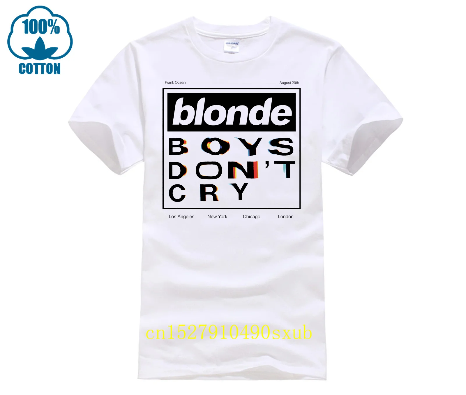 Blonde Boys Non Cry Tour T-Shirt Ocean Music Concert Frank Solo Tee