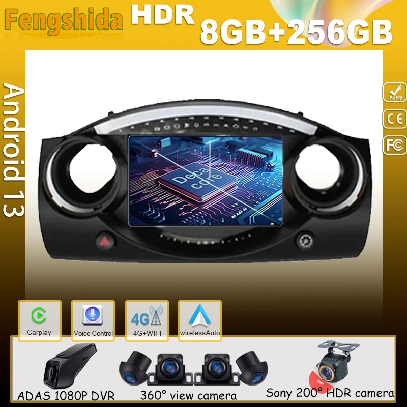 Navigazione Android Per Bmw Mini Cooper S R50 R52 R53 2004 -2007 Player Head Unit Auto Radio Touchscreen Stereo Multimedia Dash