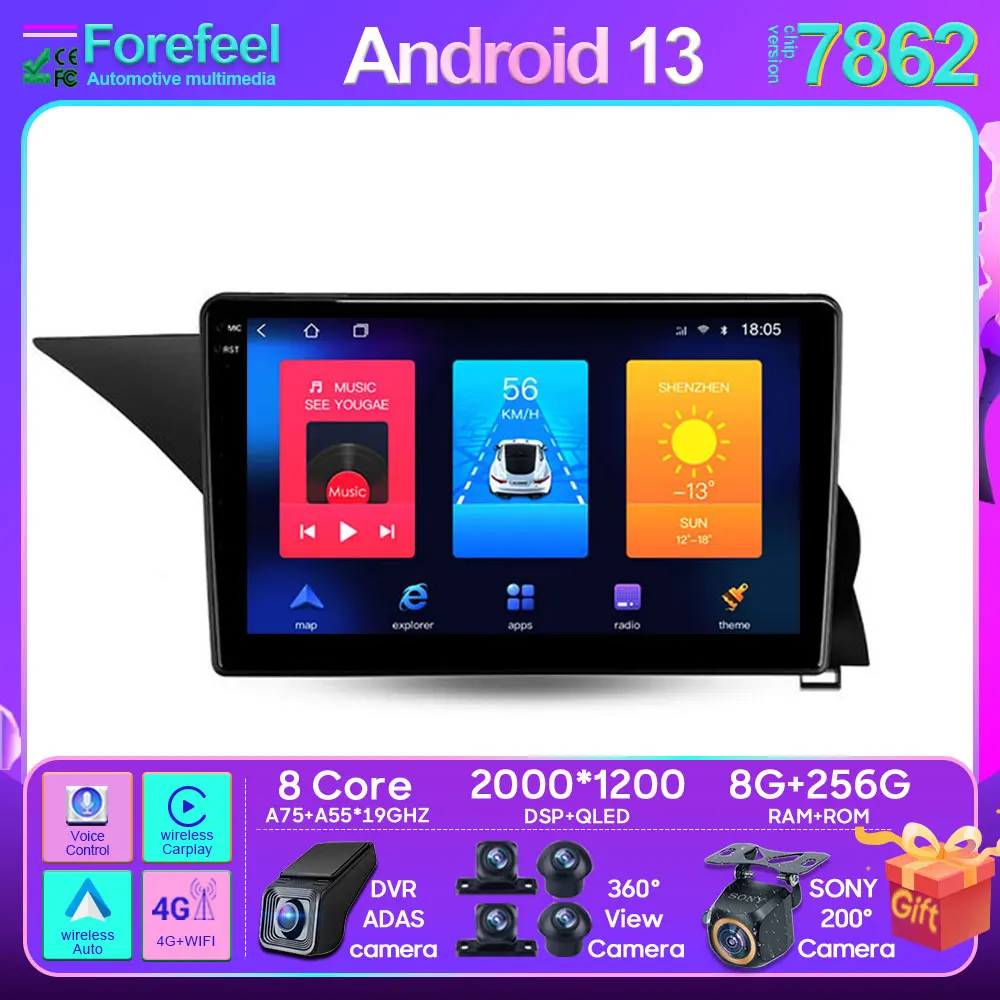 Per Mercedes Benz Classe Glk X204 2012 - 2015 Android Autoradio Stereo Lettore Multimediale Unità Gps Carplay Android Auto Bt Qled