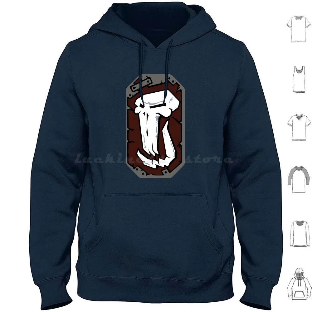 Castle Troll Shield Emblem Felpe Con Cappuccio Manica Lunga Castle Shield Hexagon Troll Orc Fantasy Toy Emblem Logo