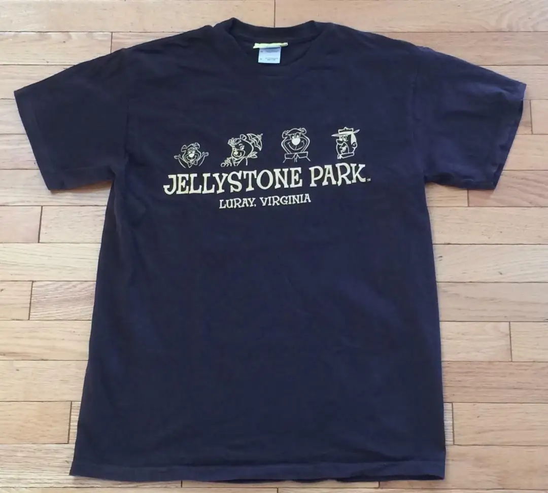Vtg Jellystone Park Luray Virginia Hanna Barbera Yogi Bear Brown T-Shirt Taglia M