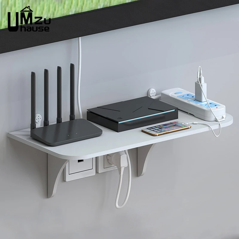 Router Floating Shelf Hanging Rack Multi Tap Outlet Wifi Tv Set Top Box Board Staffa Nascosta Storage Organizer Supporto Per Montaggio A Parete